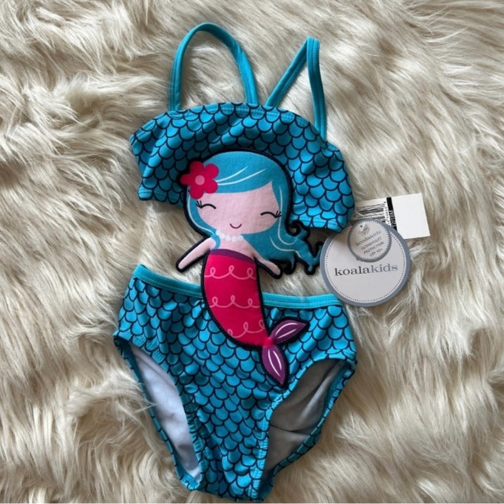 NWT Koalakids Infant Girls Mermaid Cutout Swimsuit Sz 12/18 mon